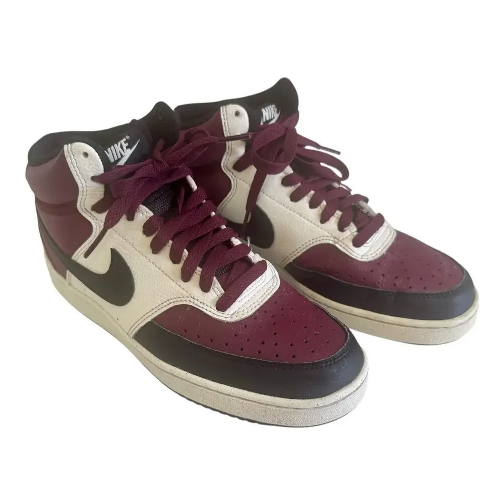 NIKE Court Vision LO NN Shoes Black/University Red White Maroon Men 8 Women 9.5 - Picture 4 of 13